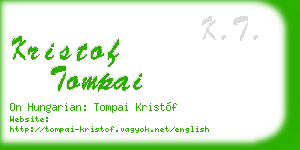 kristof tompai business card
